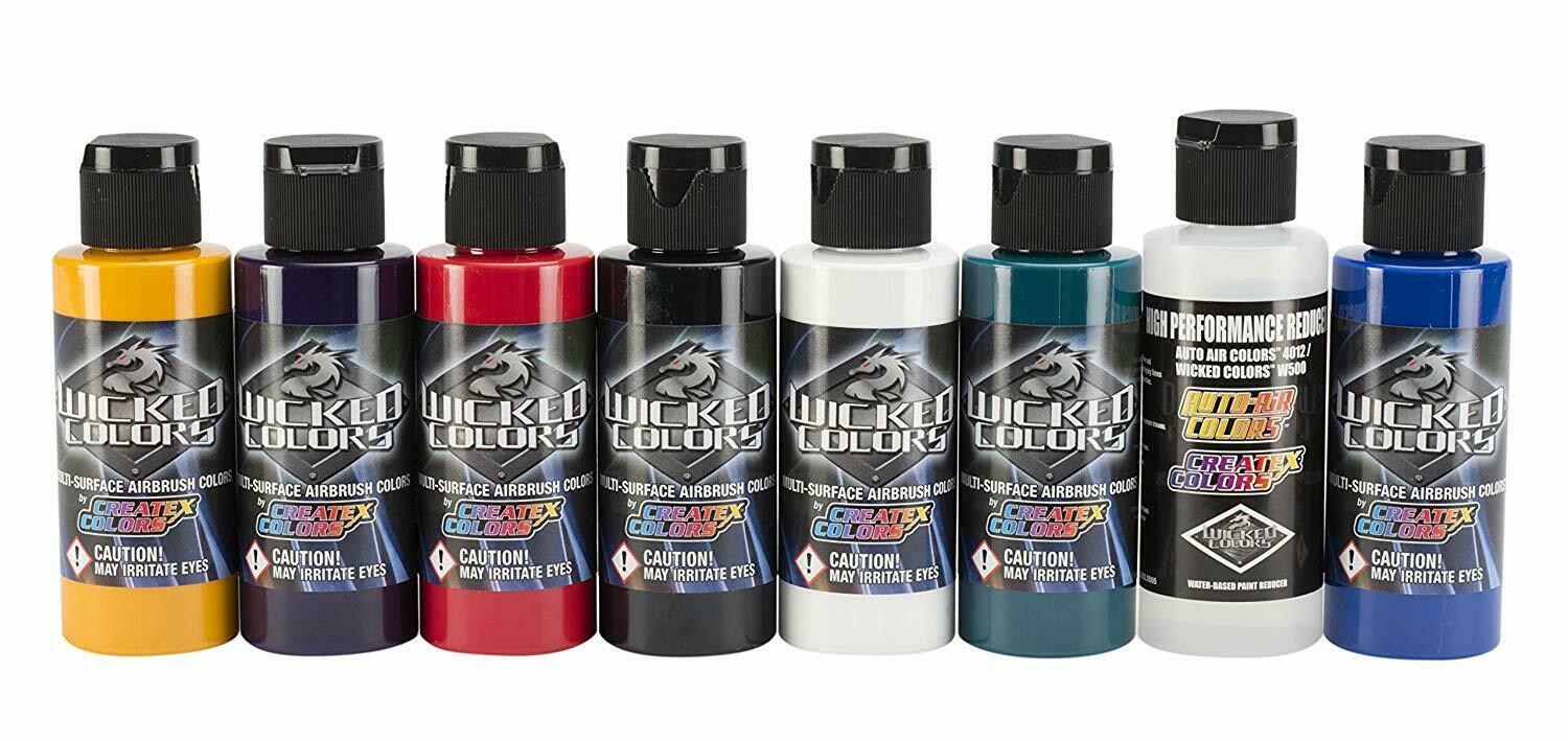 Createx Wicked Colors Paint Sampler Set #2 For Airbrush Water Based