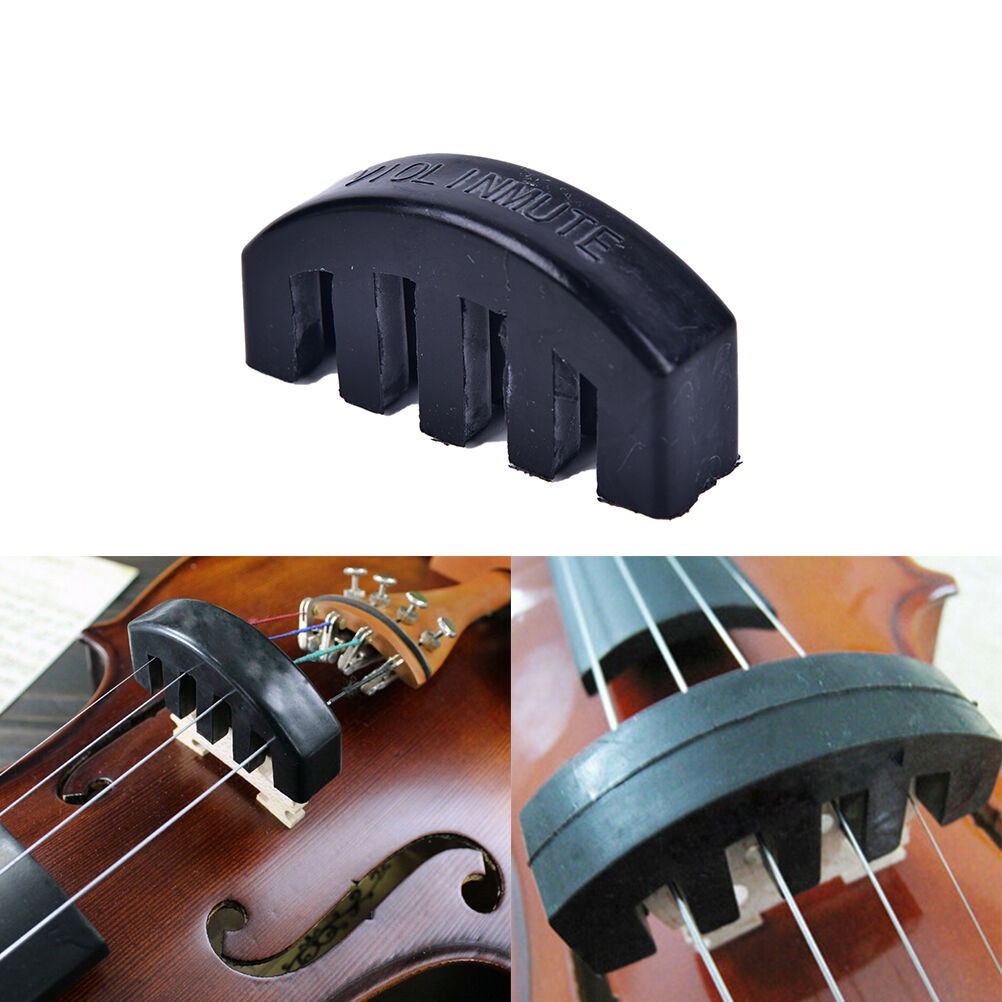 1pc Violin Practice Mute Heavy Black Rubber Violin Silencer Acoustic Electric Bx