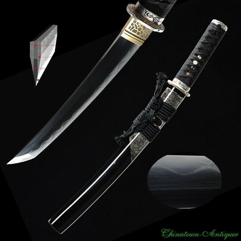 Japan Sword Tanto Kobuse Jihada Forged Steel + T10 Steel San Mai Iii Blade #2481