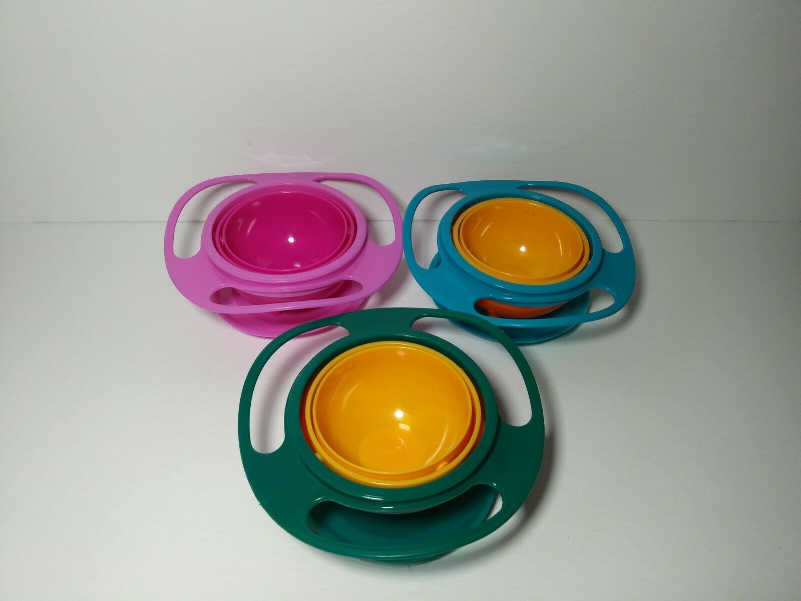 Useful 360 Degree Rotating Gyro-bowl Children No Spill Bowl Baby Balance W/ Lid