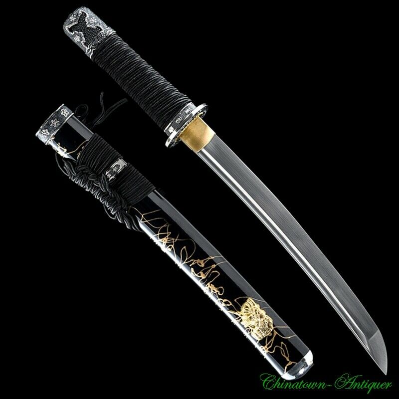 Japanese Short Sword Katana Tanto High Manganese Steel Sharp Combat Ready #3232