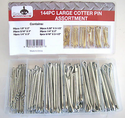 144pc Goliath Industrial Long Cotter Pin Assortment Lcp144 Set Extra Large Clip