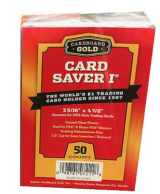 50 Ct Card Saver I Cs 1 Cardboard Gold Psa Graded Semi Rigid Holders Brand New
