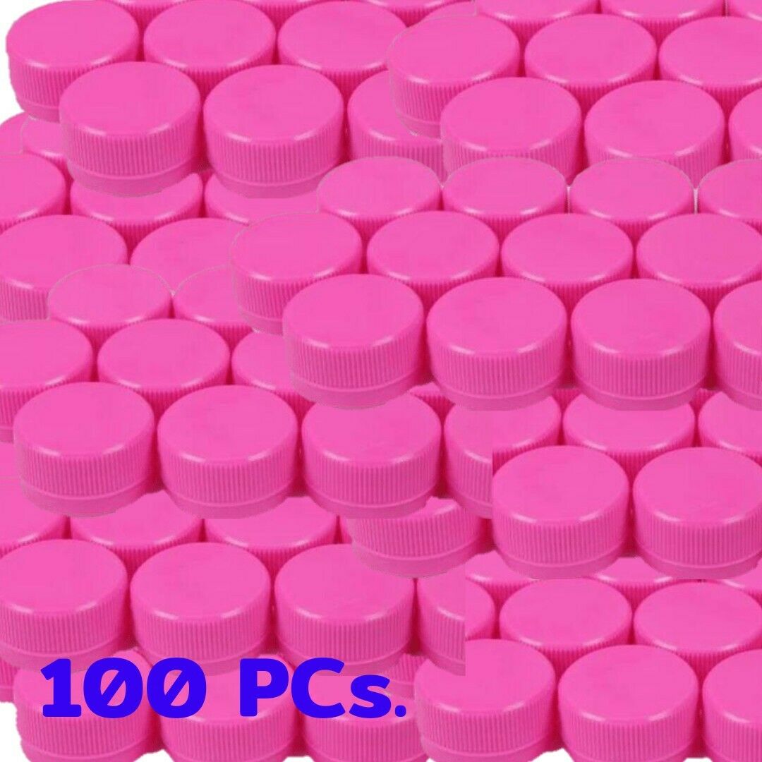 100 Pink Plastic Screw Caps For Seal Bottles.recycled Crafts Art Projects, Diy.