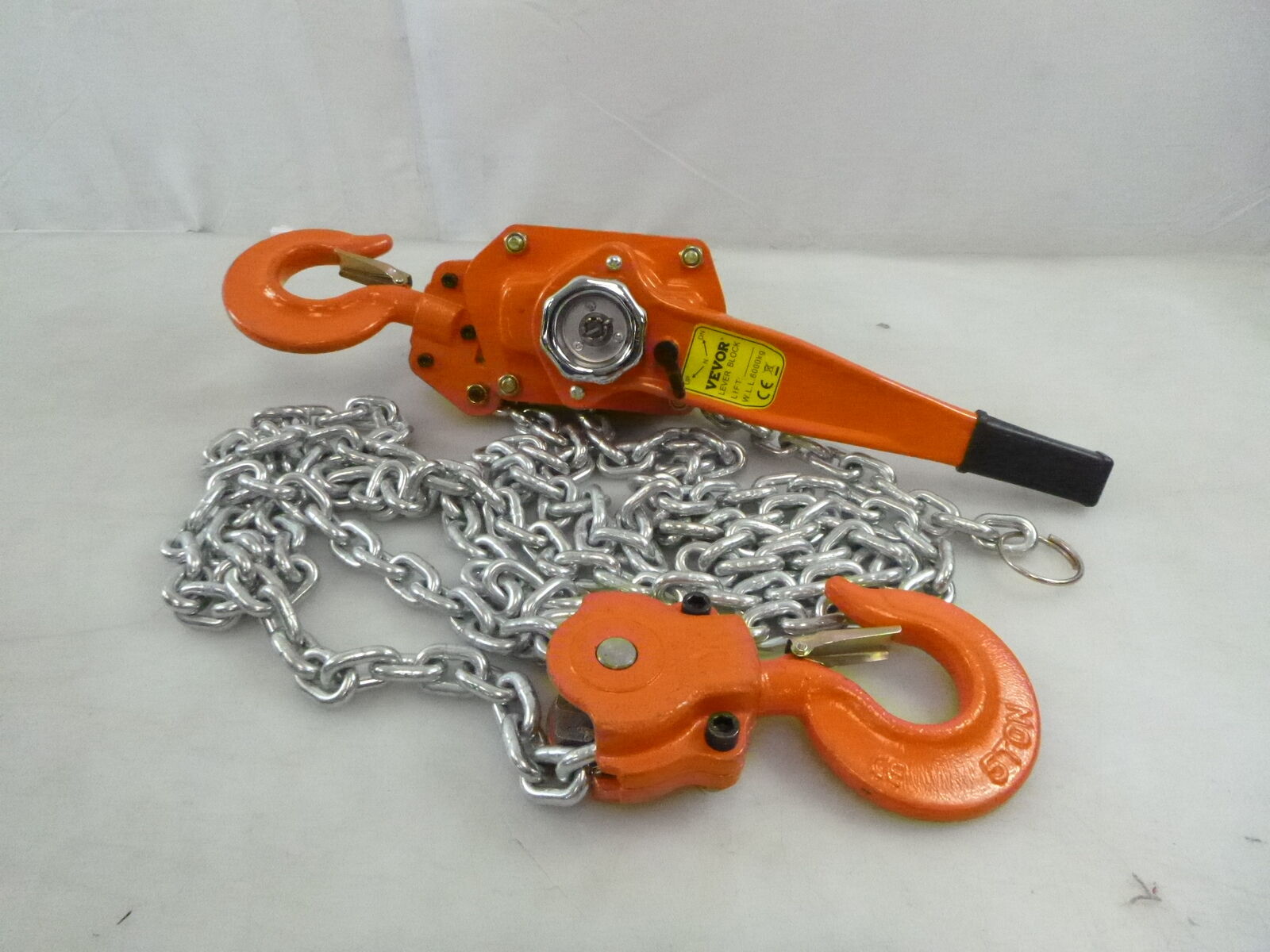 6 Ton Lever Block Chain Hoist Ratchet Type G80 20ft Chain Hook W/ Safety Latch