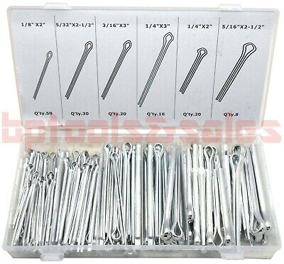 144pc Large Assorted Cotter Pins Extra Large Pin Assortment Cotter Keys Set