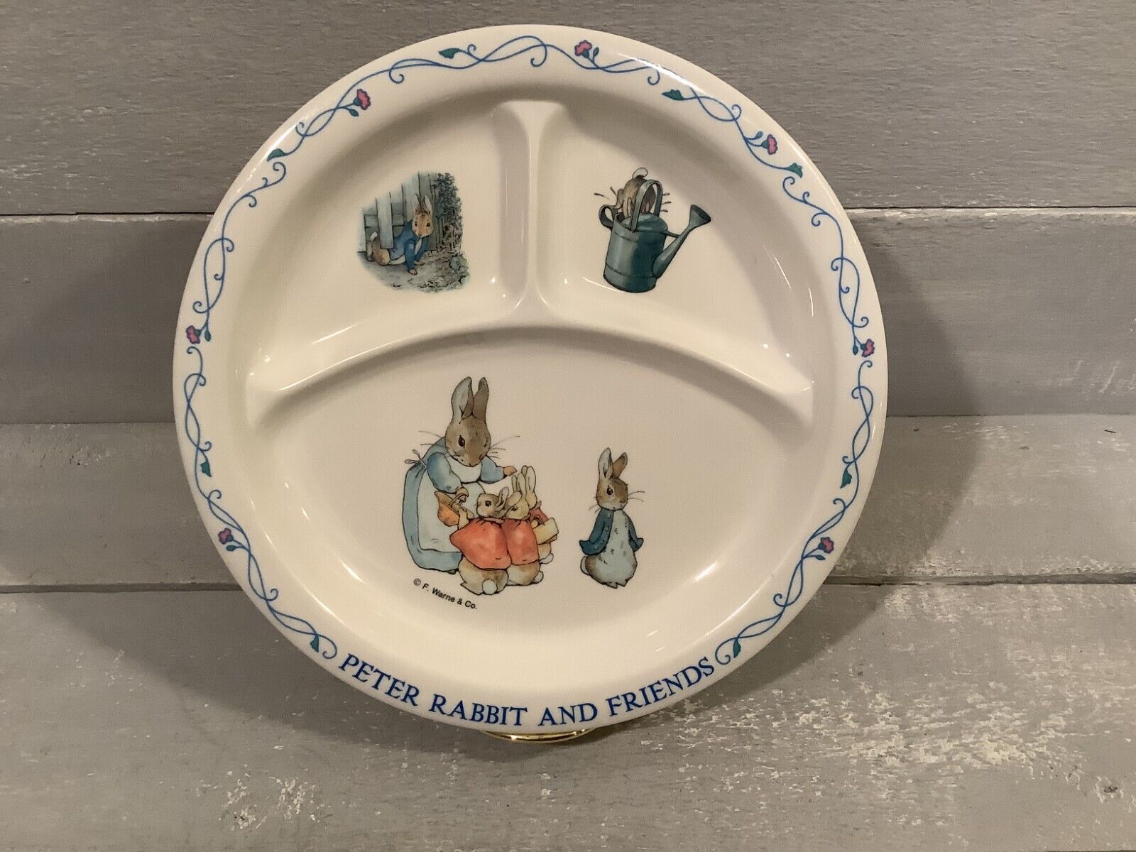 Vintage Peter Rabbit And Friends Divided Plate Melamine By Eden