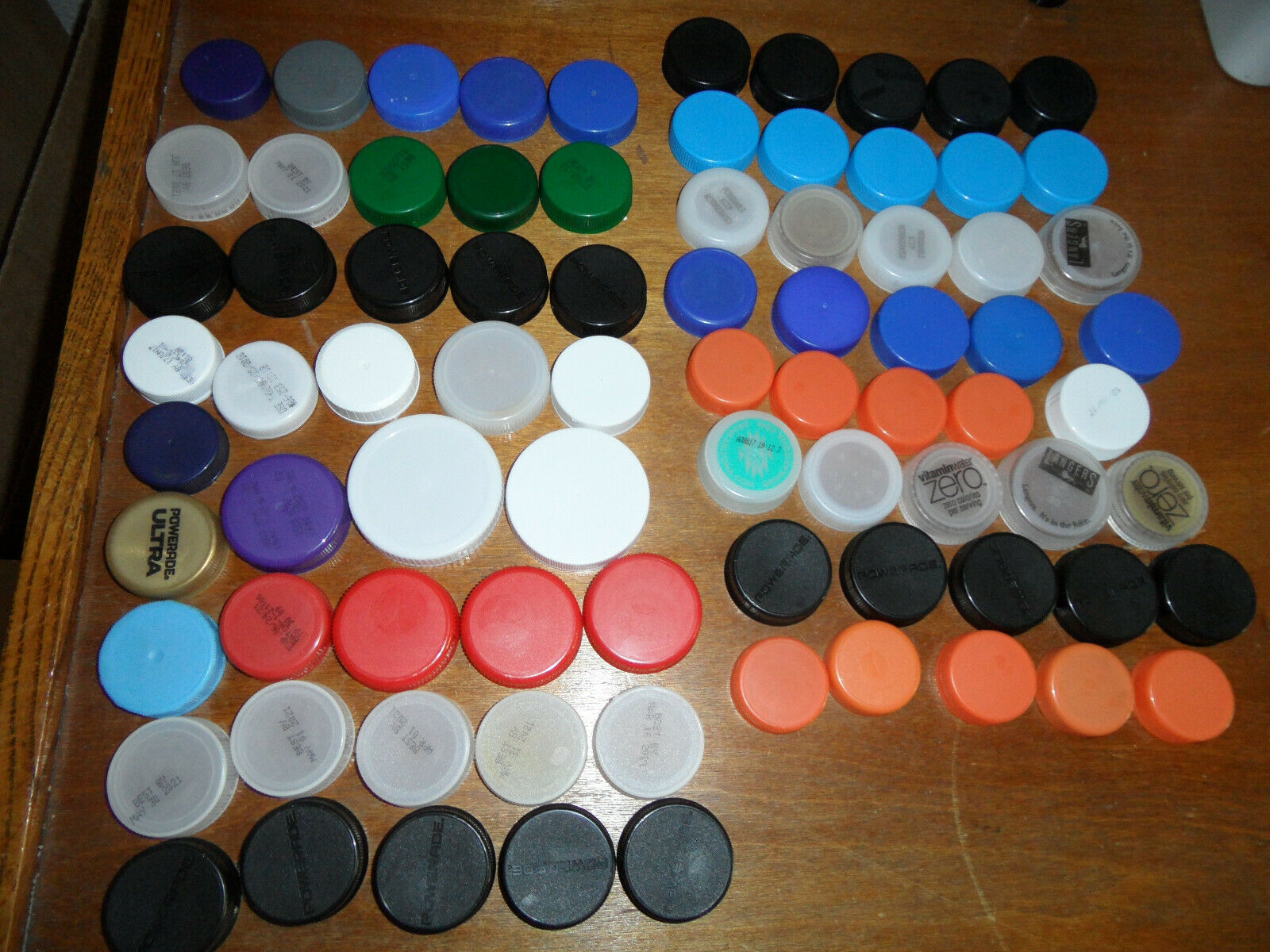 Mixed Lot Of 80+  Plastic Bottle Caps, Lids, Crafting Teaching Upcycle