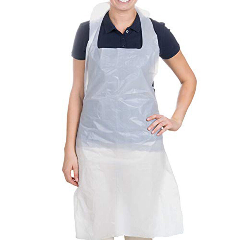 200pcs Adults Unisex Disposable Pe Apron For Cooking Sanitary Cleaning Suitable