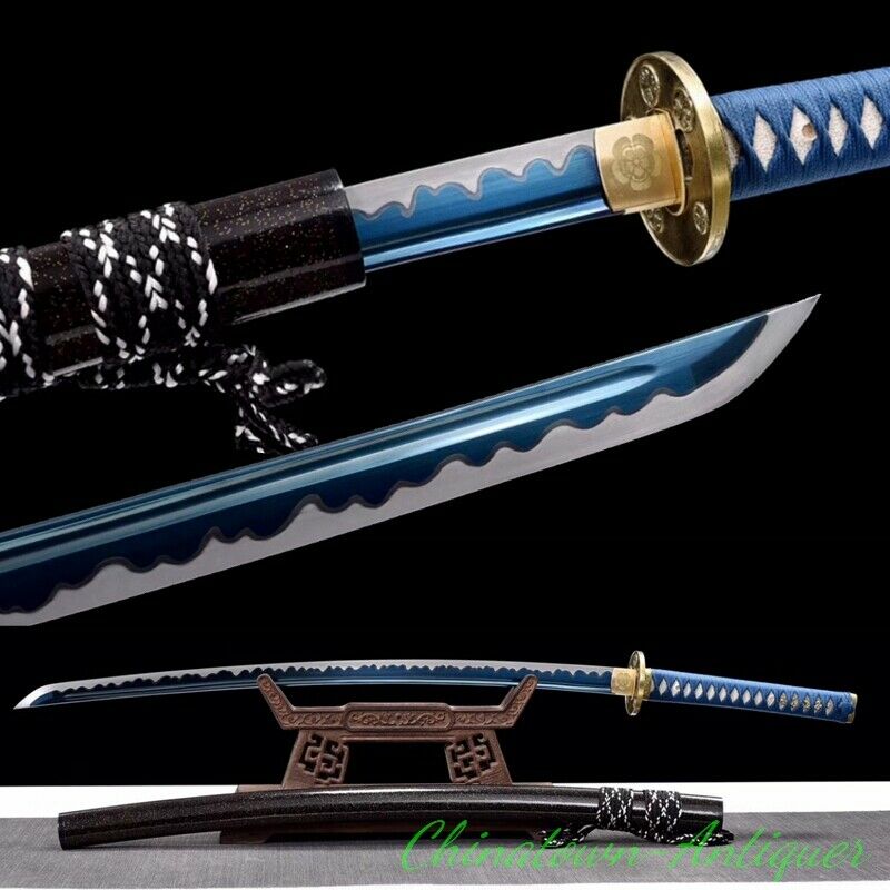 Japanese Sword Katana Manganese Steel Full Tang Blade Sharp Battle Ready #2514