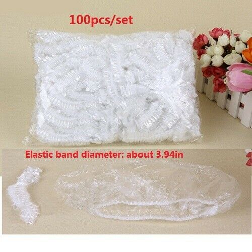 One-off Disposable Shower Cap - White Color 100pcs/set One Size Fits For Most