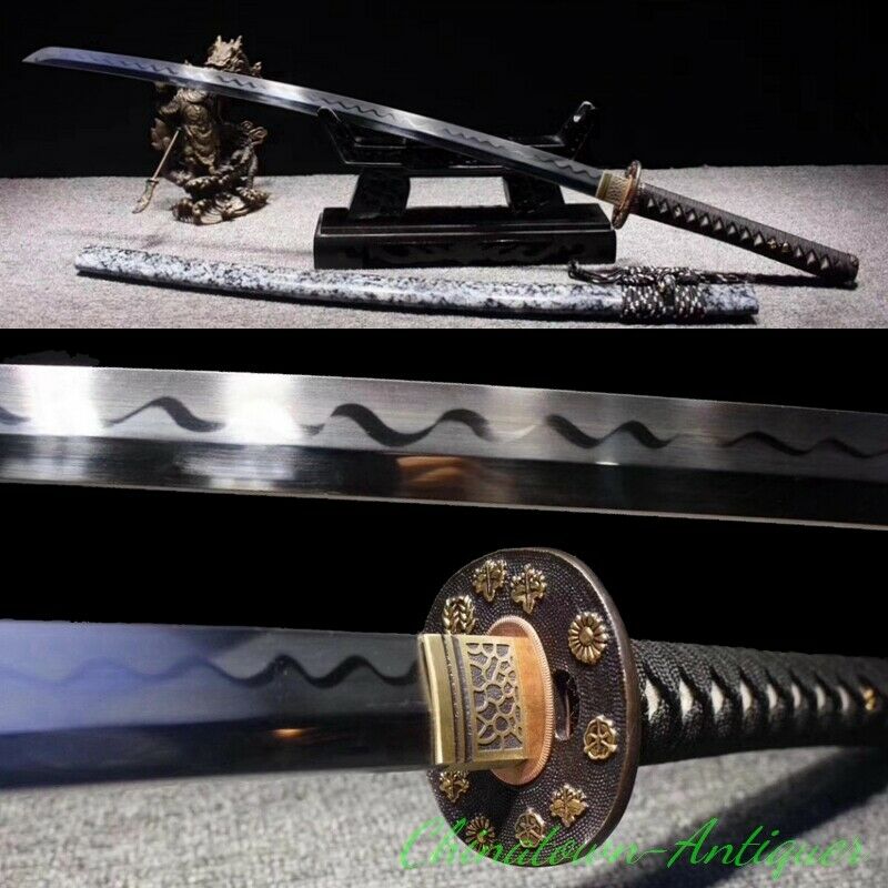 Katana Hand Double-deck Polishing Sharp Japanese Samurai Sword Steel Blade #2528