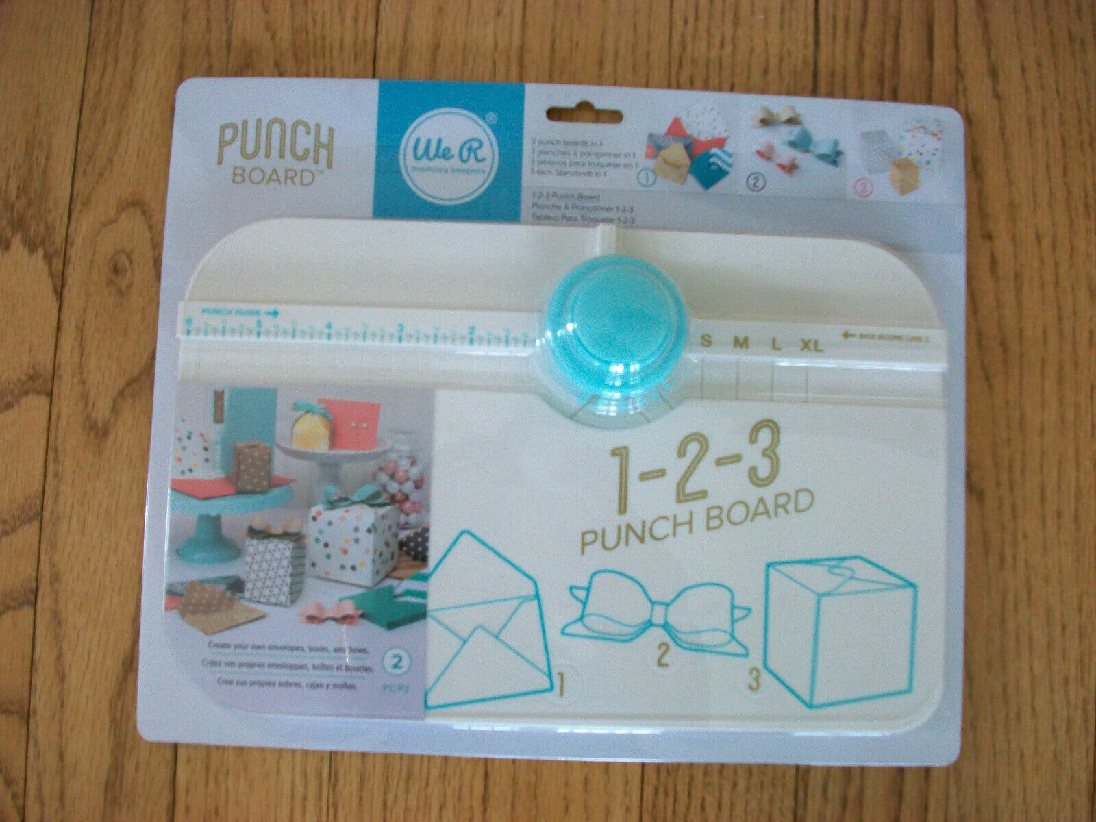 New We R Memory Keepers 1-2-3 Punch Board Create Boxes, Bows & Envelopes