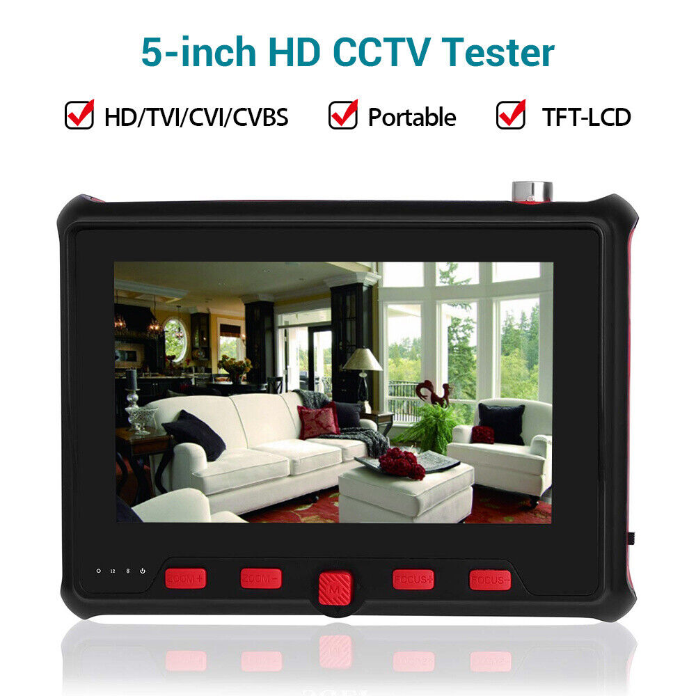 4in1 5 Zoll Hd 8mp Cctv-kameratester Ahd Tvi Cvi-monitor Analoges Video Chic New